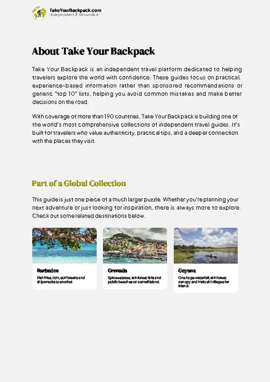example page 1 from our offline Travel Guide for Trinidad and Tobago
